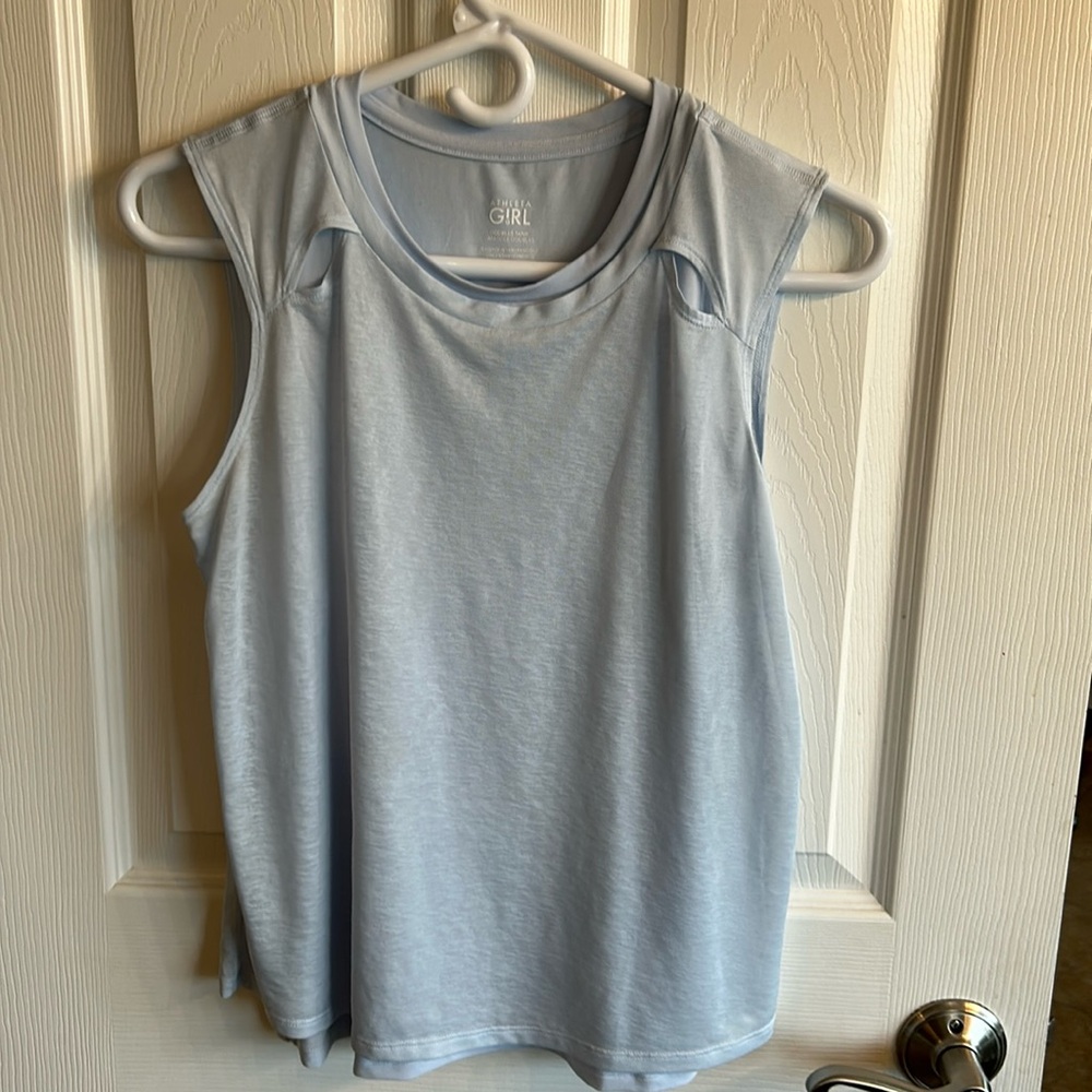 Adorable ATHLETA GIRL doubles tank in light blue. Excellent condition.